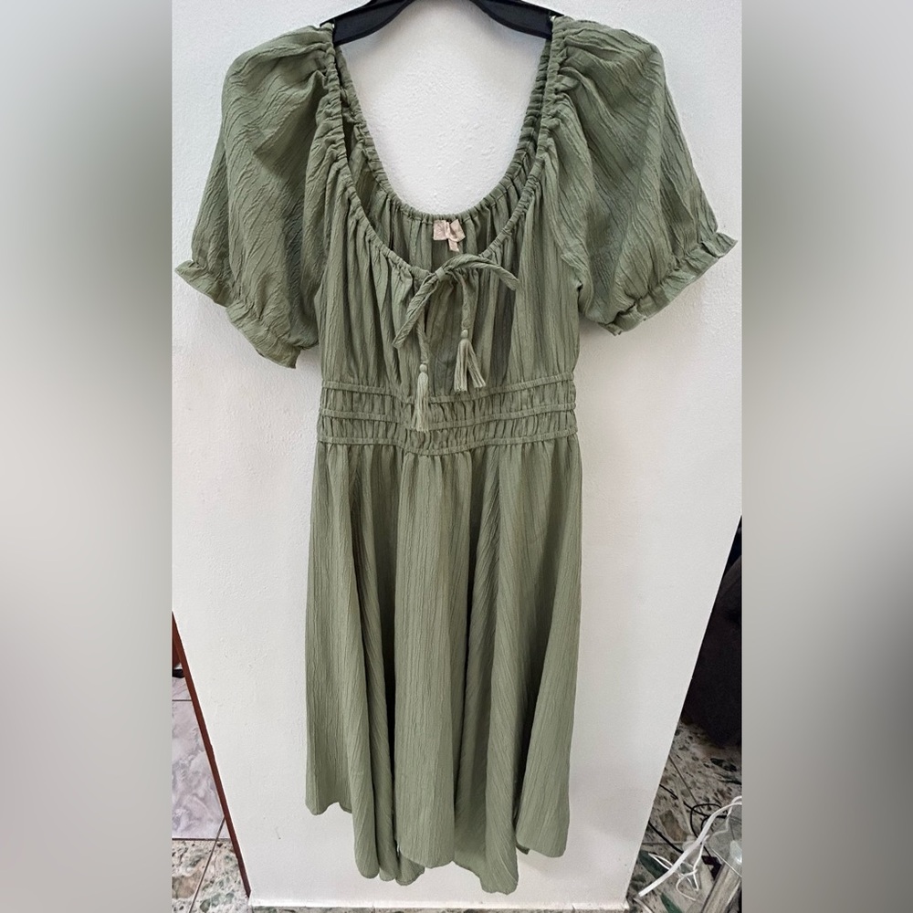 Olive Textured Dress